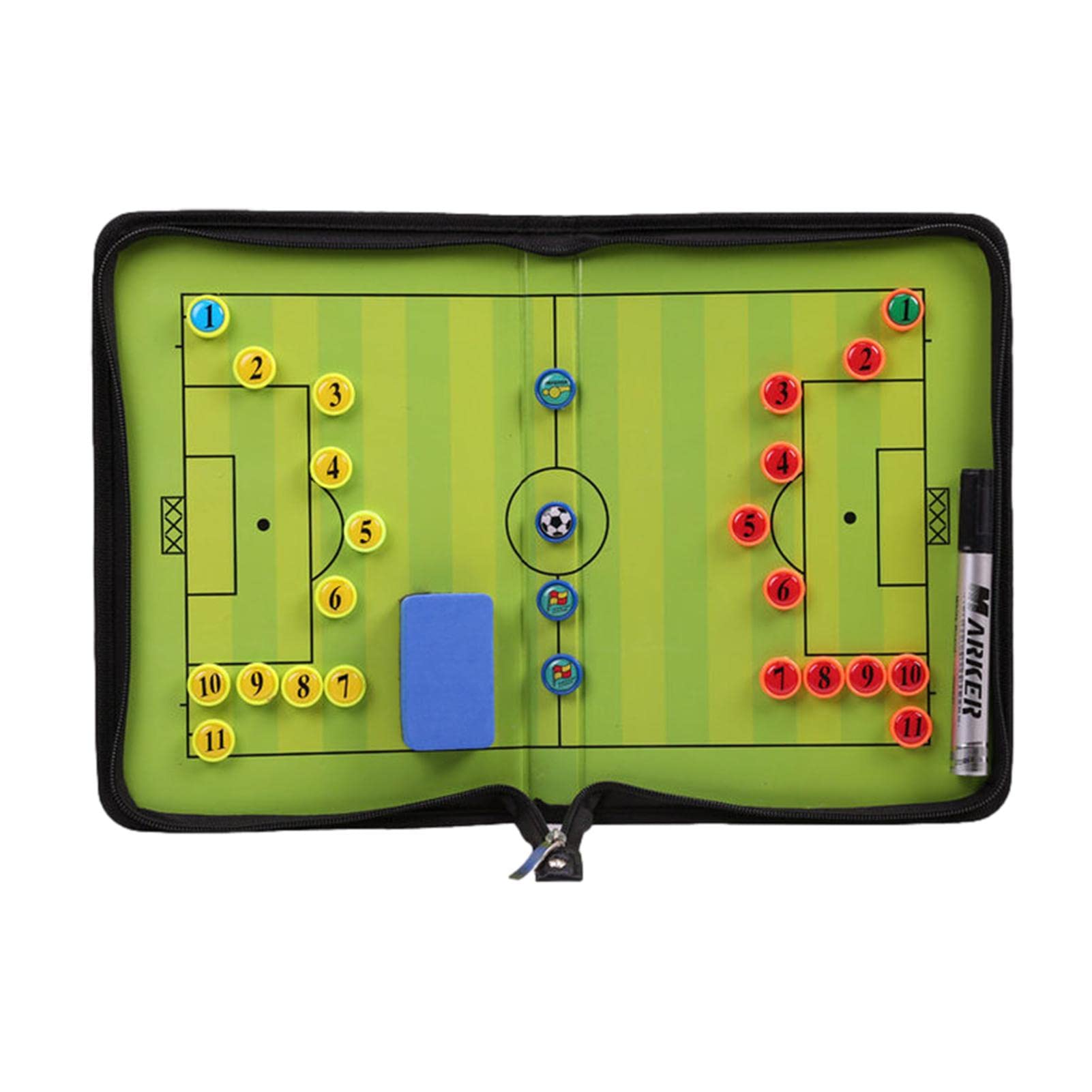 Jomewory A Football Tactics Board, Portable Football Coaching Marker Board, Foldable Nd Erasable Design, With Magnets, Whiteboard Marker, Eraser, Full & Half Court, Coaches (40 X 27 Cm)