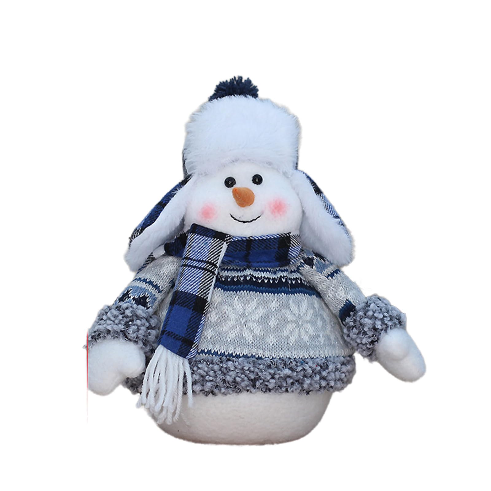 YWLUUOO Christmas Decorations BlueSweater Fabric Knitted Christmas Doll Santa Snowman Festival Decoration Gift Soft and Comfortable Ornament
