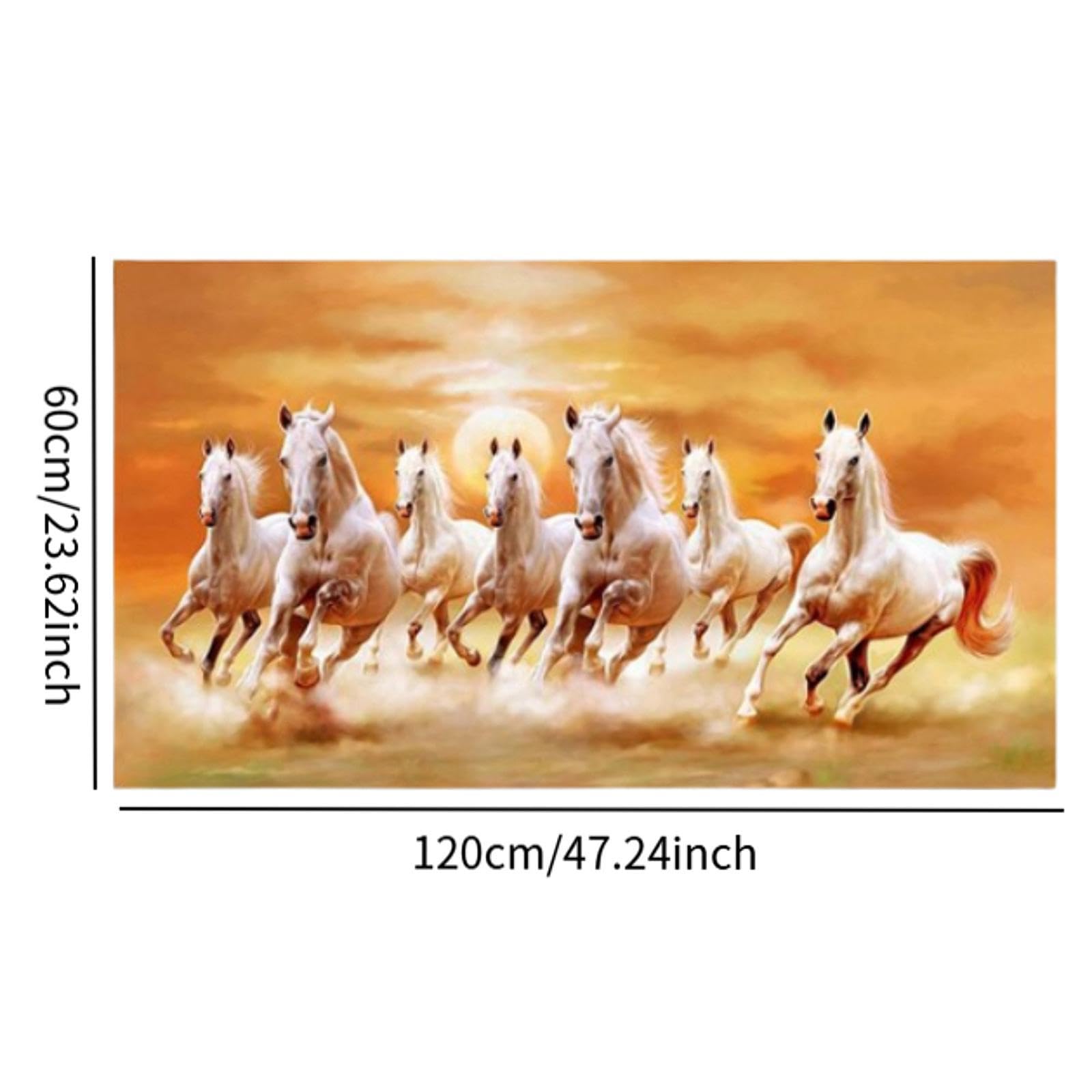 Amazon.co.jp: 7頭の馬のキャンバス絵画 動物ポスター 工芸品 新築祝い