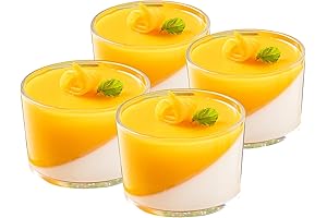 Set Of 4 Glassy Clear Ramekins - Oven Safe, 4oz, Creme Brulee...