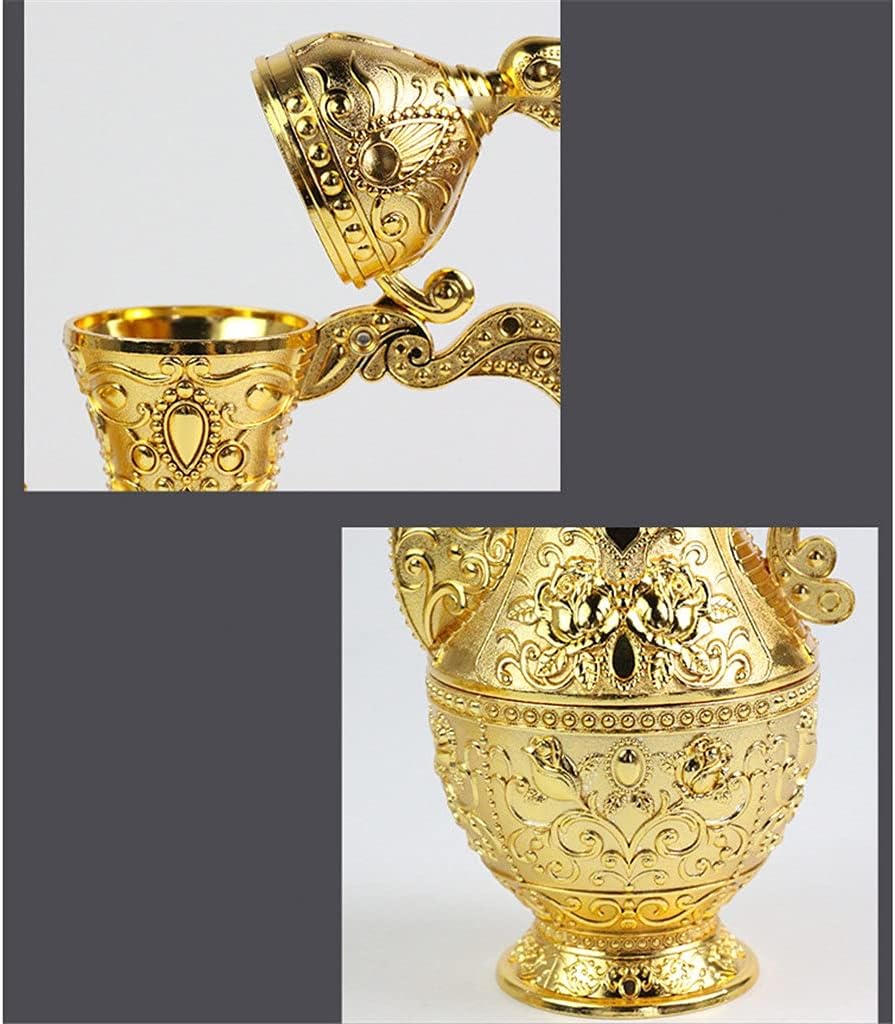 Liquor-Splitting Household Set-up Wine Set Zinc Alloy Household European-Style Metal Liquor Cup Decoration (Color : B) (B)