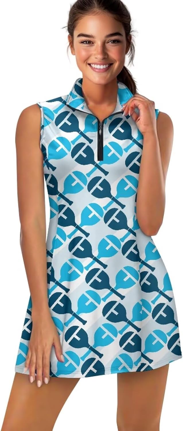Tennis Dress for Women 2 Piece Outfits Casual Athletic Golf Workout Dresses with Built-in Shorts & Pockets