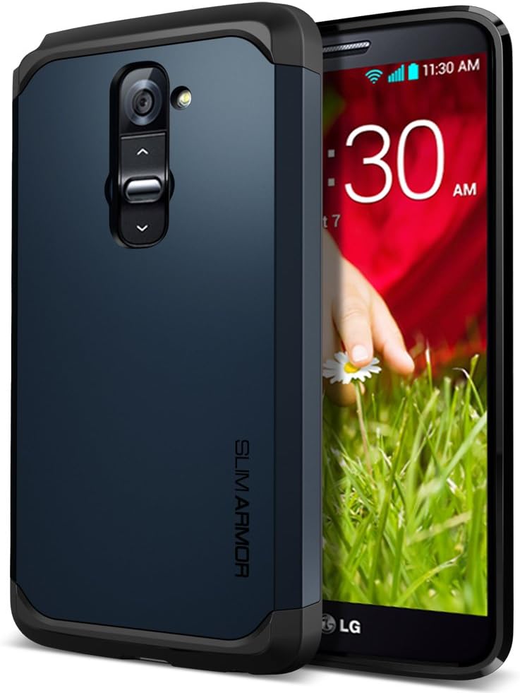 SPIGEN LG G2 Case Slim [Slim Armor] [Metal Slate] Dual Layer Protective Case for AT&T, Sprint, T-Mobile, International ONLY - Me