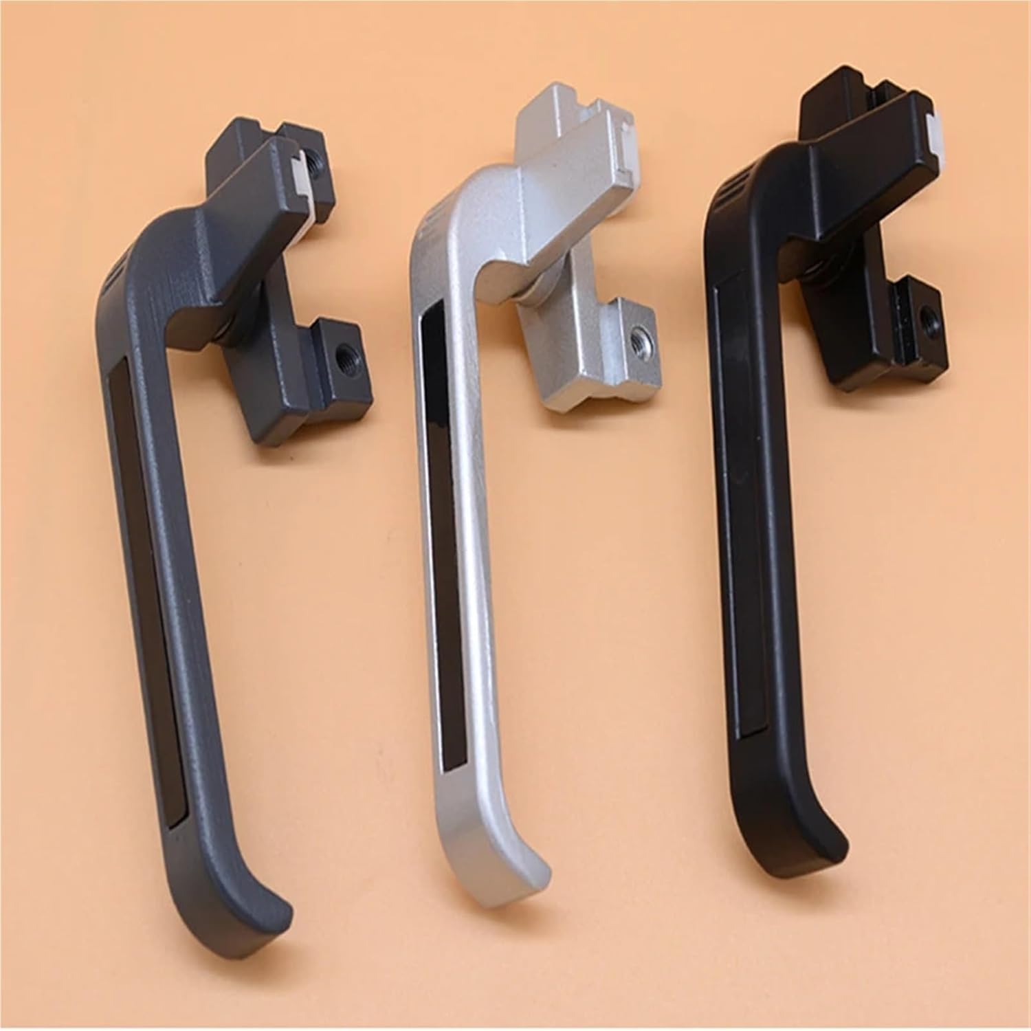 2 Pcs Thickened Door and Window Handle Left/Right Universal Lock Casement for Windows(Black,Right)