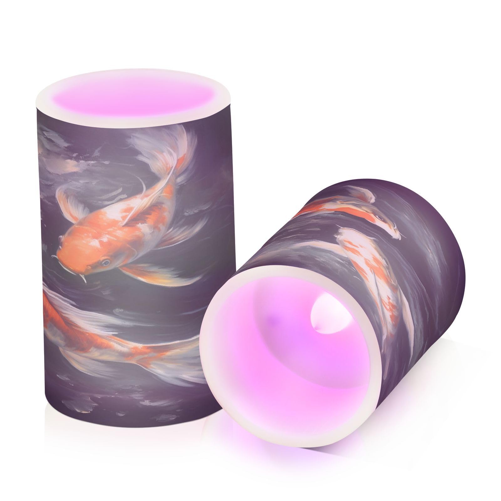 ALAZA Fish (9) Flickering Flameless Candles Battery Operated with Remote Timer,Tea Light Candles LED Pillar Votive Candles Set of 2 for Outdoor Indoor Decorations