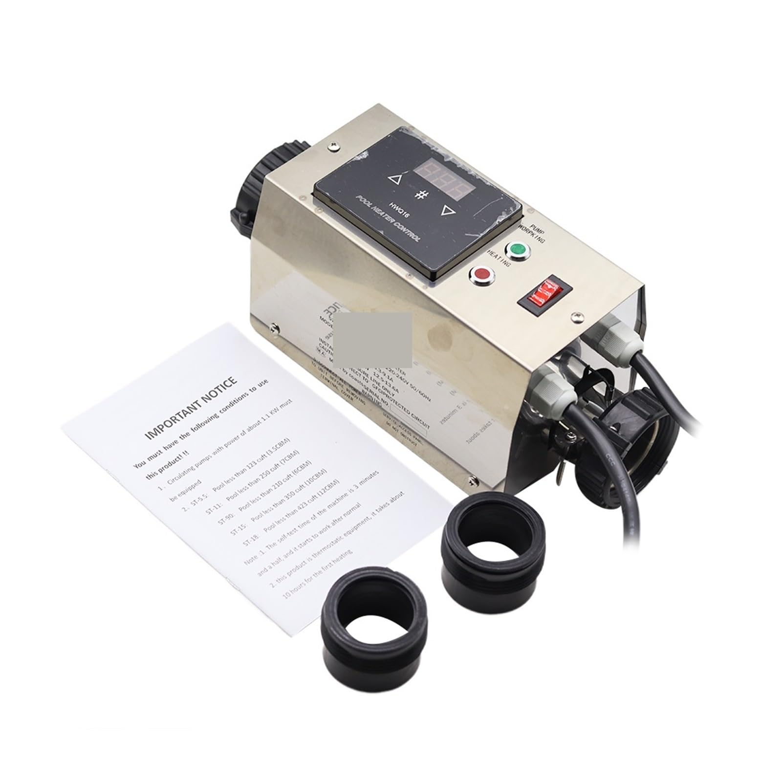Réchauffeur Piscine, 3KW chauffe-piscine électrique piscine et bain SPA baignoire chauffante chauffe-eau Thermostat accessoires de piscine