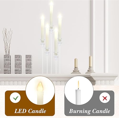 Miniatura 4 de Layhit Juego de 4 candelabros acrílicos para candelabros de 5 brazos, centro de mesa de boda, centro de mesa de 18.1 pulgadas de alto, acrílico