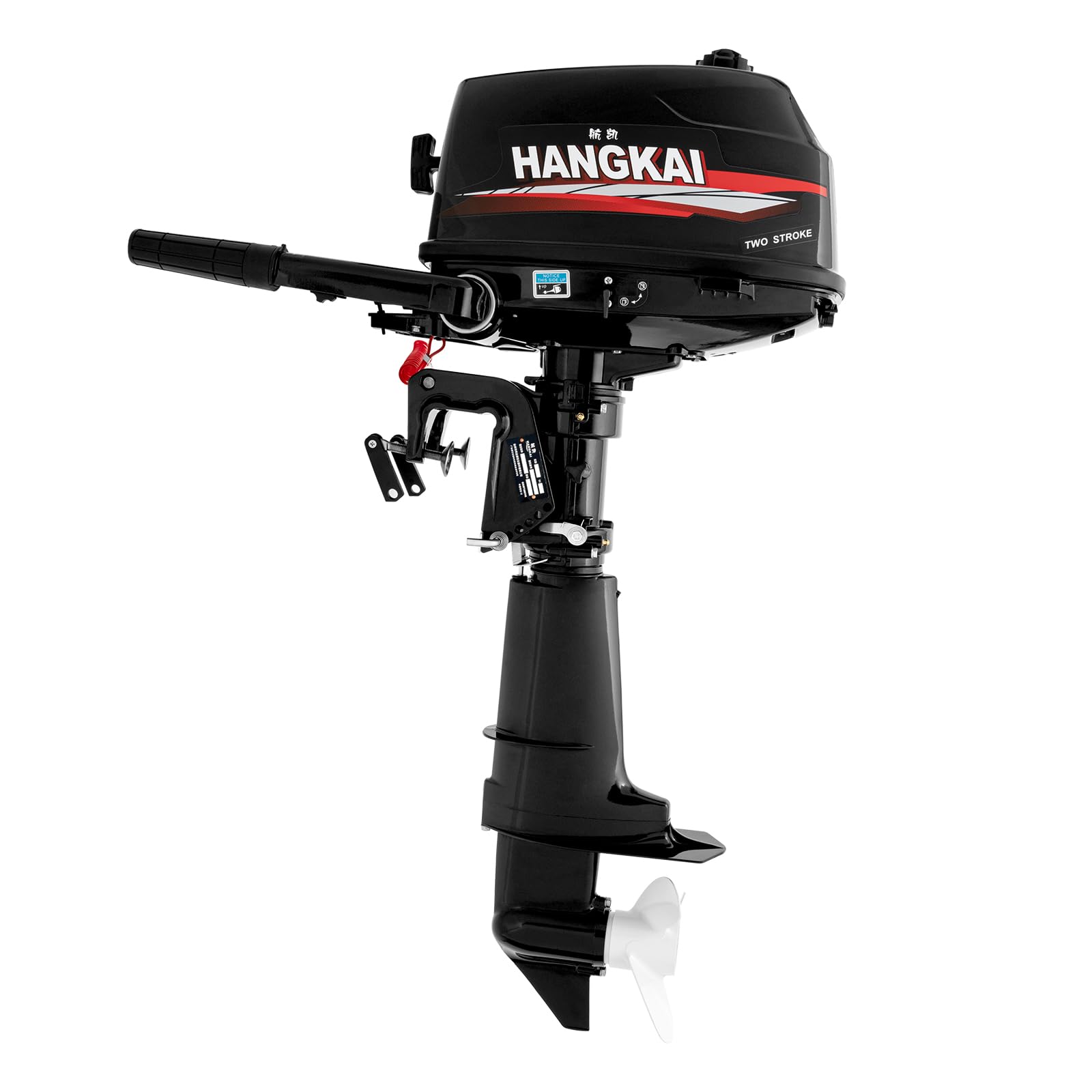 Outboard Motor 6HP 2 Stroke 4400W Water-Cooled Petrol with CDI & Short Shaft for Inflatable Boats/Fishing Vessels(45.3lbs)