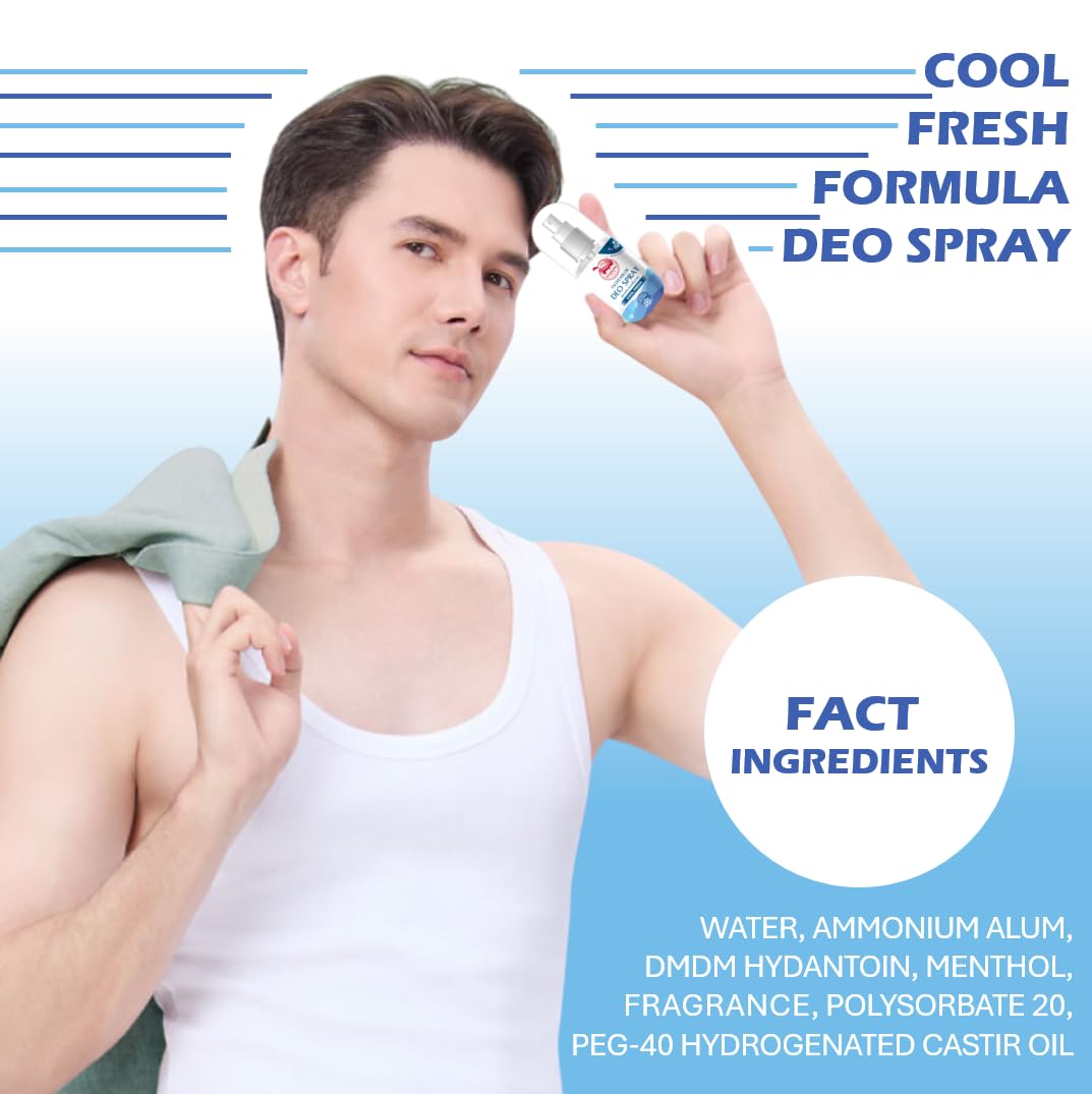Cooling Crystal Deodorant Mist (Pack of 2) 1.7 FL OZ, Compatible with TAO YEAB LOK, Natural Spray, 50 ml. x 2