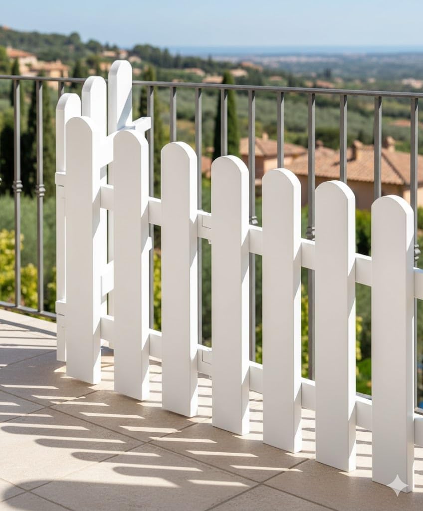 Garden Picket Fence (1 ft Height) for Garden Border and partition - Water Proof and Sun Proof - Solid PVC Build - Flower Bed Border Fence and Pot Edging Fence (6)
