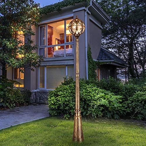 Farola de jardín impermeable E27 con bola de aluminio para iluminación exterior 2