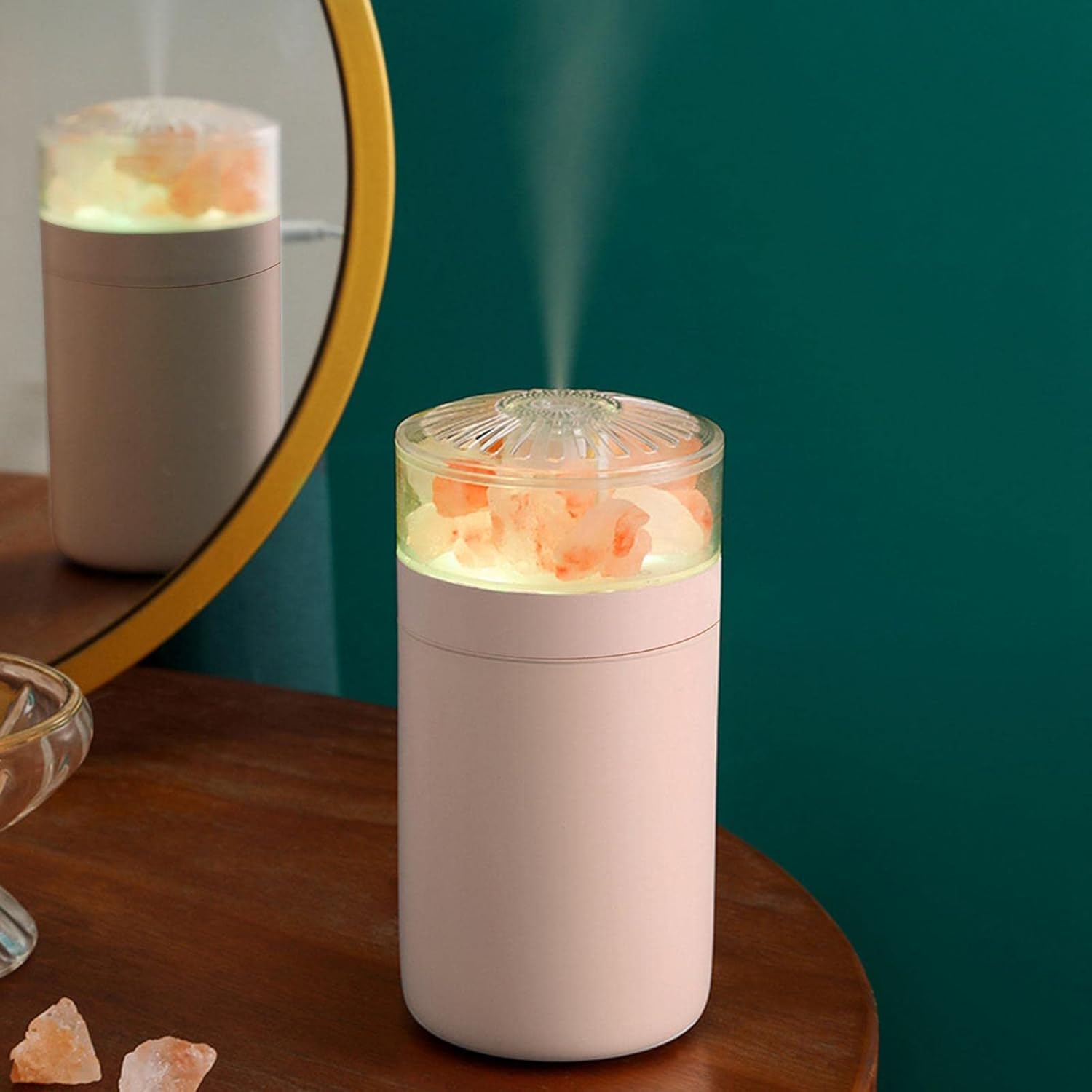 Delightful Decor Cool Mist Crystal Salt Lamp Himidifier Fine Spary Humidifier 250ML water capacity-image-25