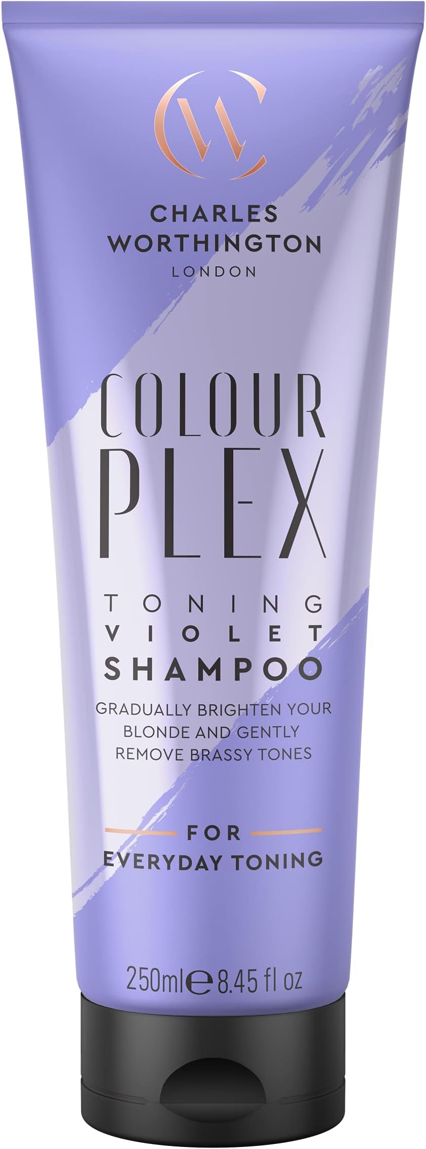 – Charles Worthington ColourPlex Toning Violet Shampoo, Tone and Brighten, Purple Shampoo for Blonde Hair, Salon Toning Shampoo for Blondes, 250 ml