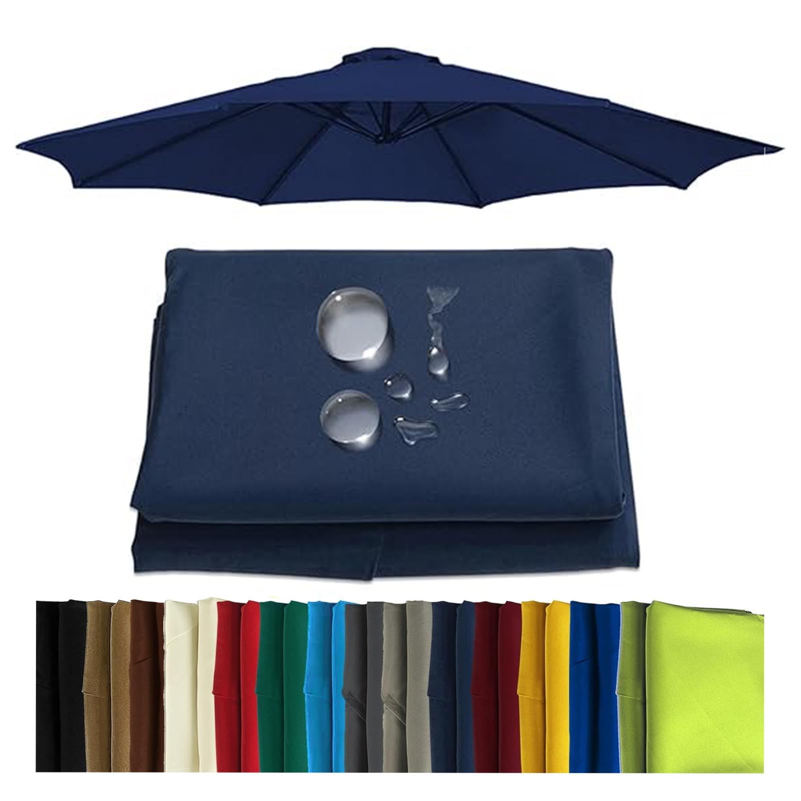 Telo Di Ricambio Per Ombrellone Da Giardino | Impermeabile E Anti-UV | Per 6 O 8 Braccia | Design Vintage