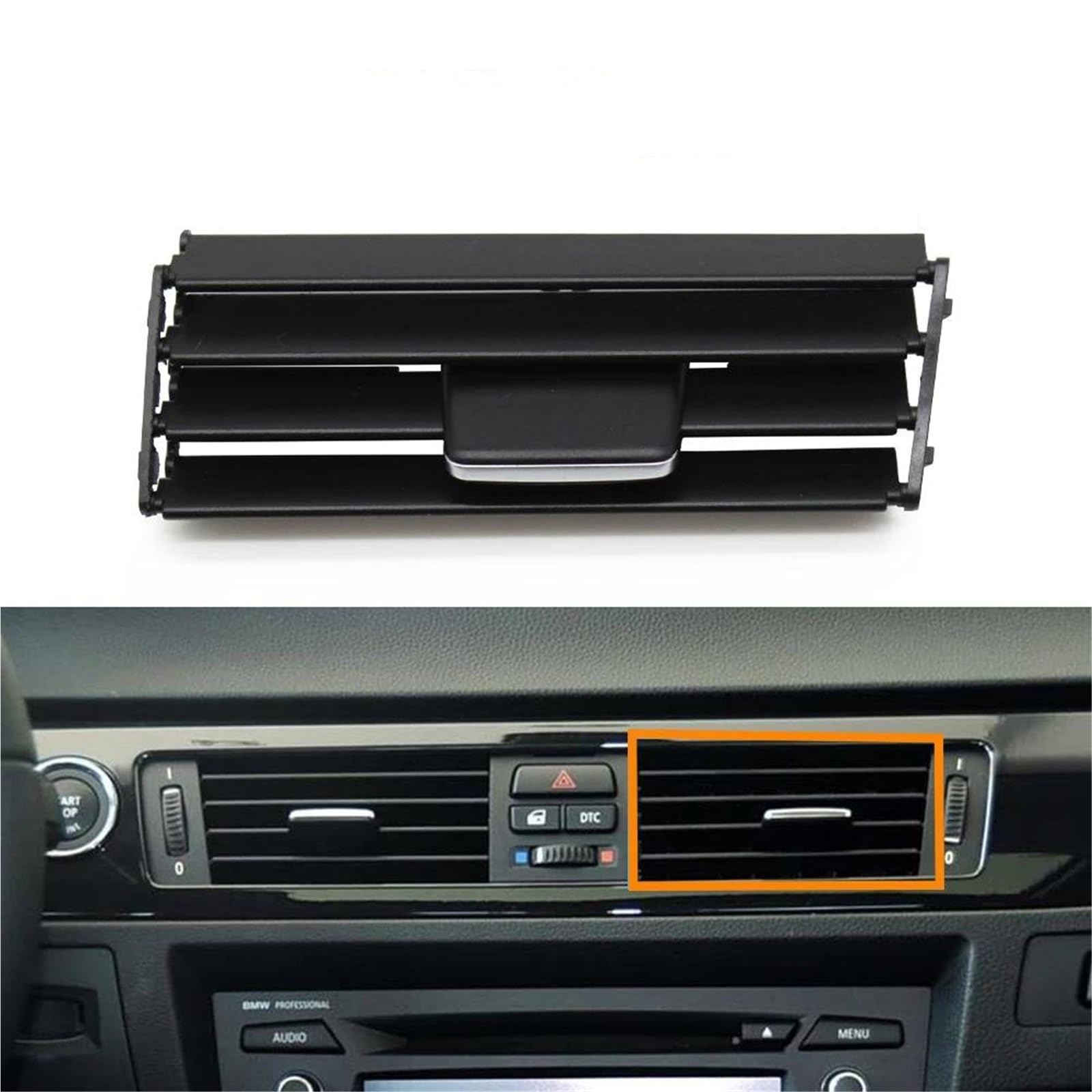 Piwine Middle Right Car Interior Air Vent Dashboard Front Air Conditioning Ac Vent Grill Outlet Repair Kit For 3 Series E90 E91 E92 E93 2005-2012(Middle Right)