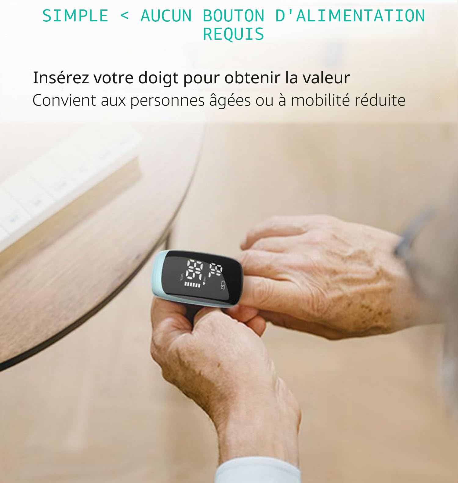 FUELIX Oxymétre De Doigt Professionnel, Saturometre Oxymetre, Mesure Précise De La Saturation en Oxygène dans Le Sang, Moniteur De Fréquence Cardiaque, Rechargeable, Écran LED A