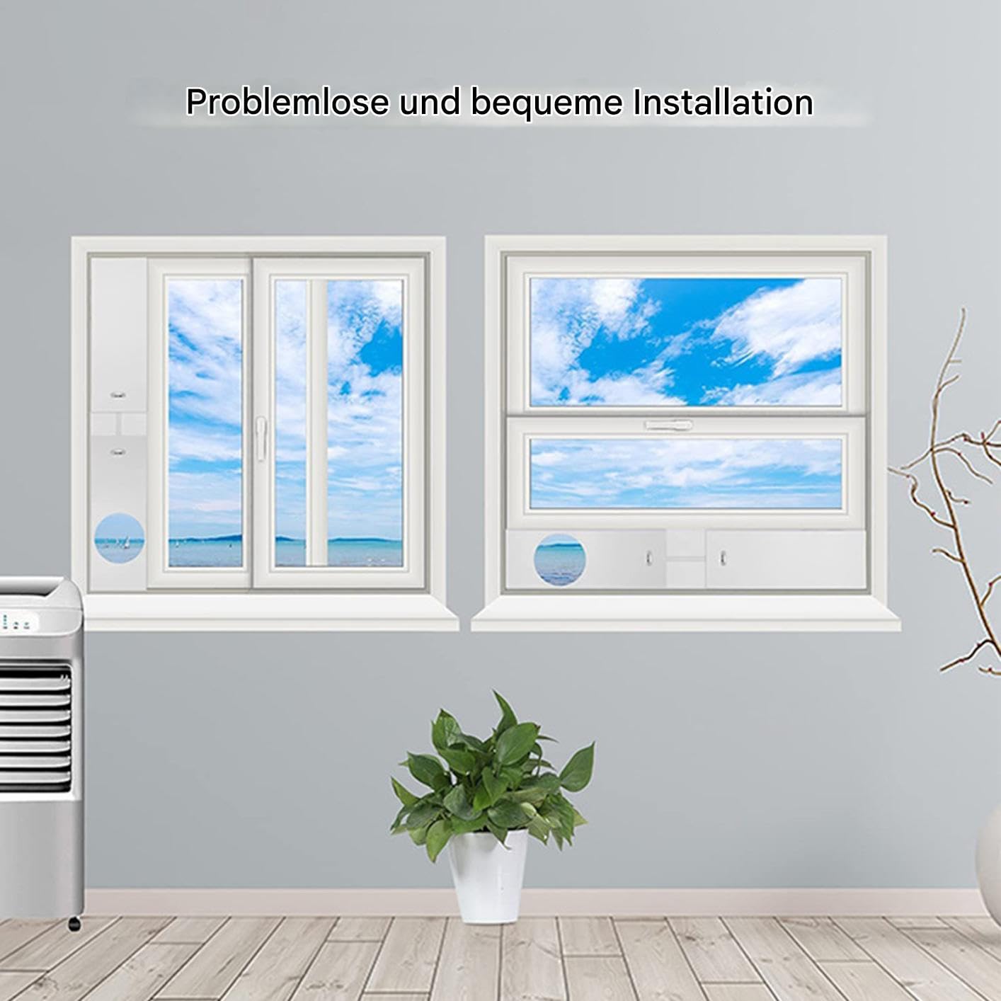 Klimaanlage Rolladenabdichtung, Rollladen-fensterblende Klimaanlage, Schiebe-AC-Fenster-Lüftungs-Kit, Fenster-Kit Tragbare Klimaanlagens