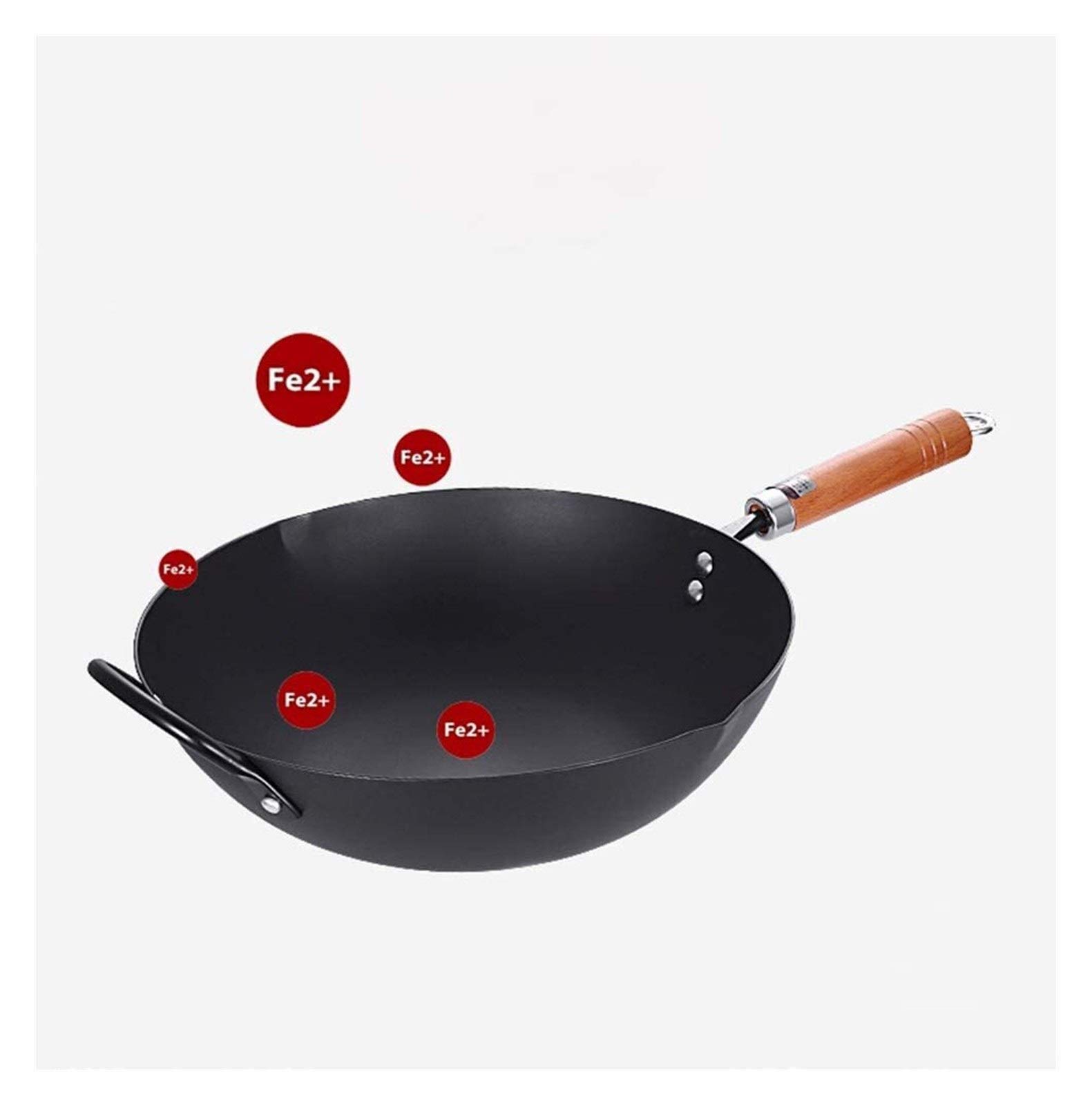 Amazon｜ガラス蓋付き中華鍋13、コーティングされていない焦げ付き防止