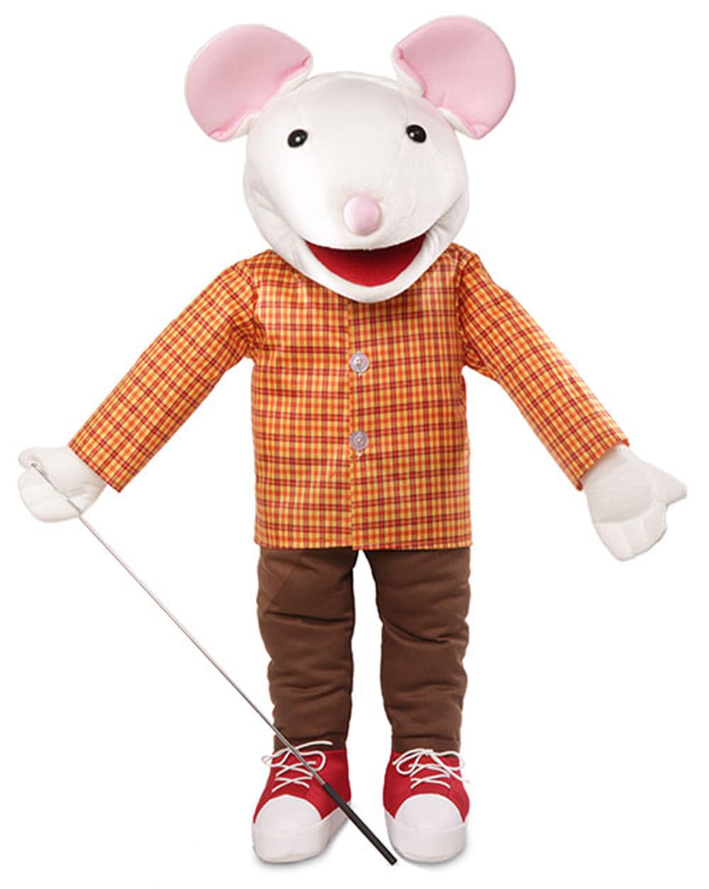 Souris avec baskets, corps complet, style ventriloque, marionnette animal, 65 cm