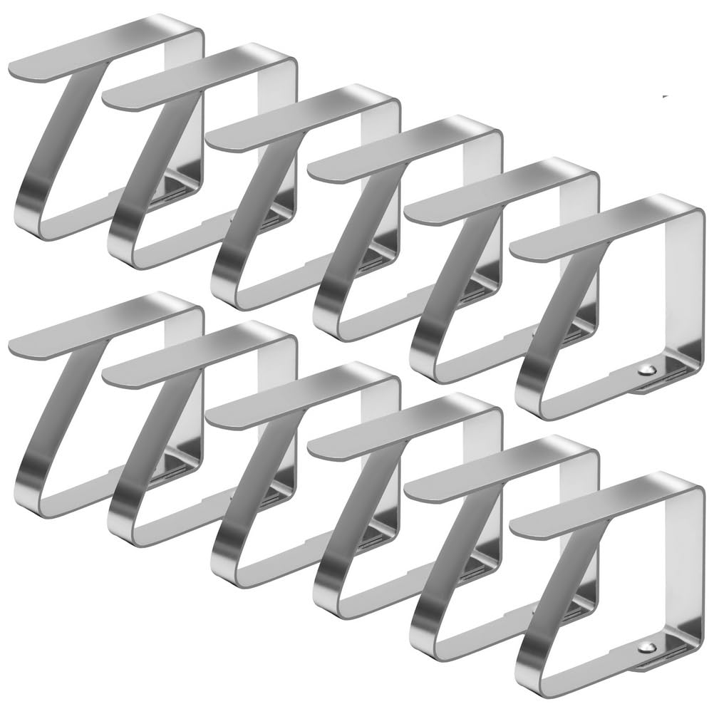 Ferma Tovaglia In Acciaio Inox - 12 Pezzi - 8x7 Cm - Per Tavoli Interni Ed Esterni - Anti Vento - Foto 2
