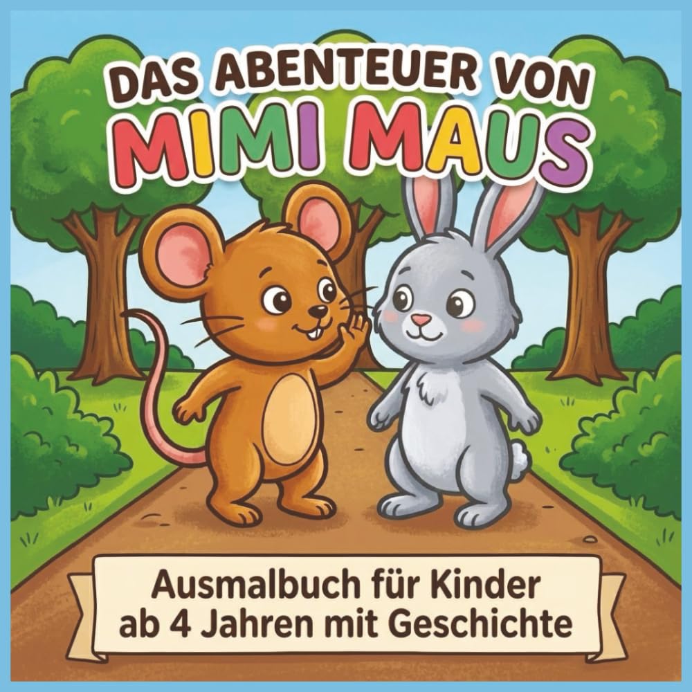 Das Abenteuer von Mimi Maus: 30 einfache Ausmalbilder mit Mini-Geschichte – dicke Linien, große Flächen (ab 4 Jahren)