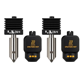 2pcs 0.4mm P2S/X2D Hotend for Bambu Lab H2D/H2C/H2S Laser Hotend 3D Printer Replaceable Nozzle Hardened Steel Nozzle Kit for Bambu Lab A1 Hotend 3D Printer Extruder Replacement Accessories