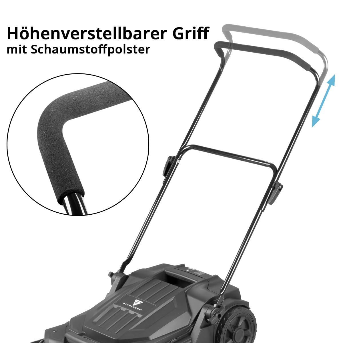 STAHLWERK Spazzatrice SL-20 ST con larghezza di 650 mm e capacità di 20 l, spazzatrice manuale a terra | Spazzatrice manuale con 2 spazzole