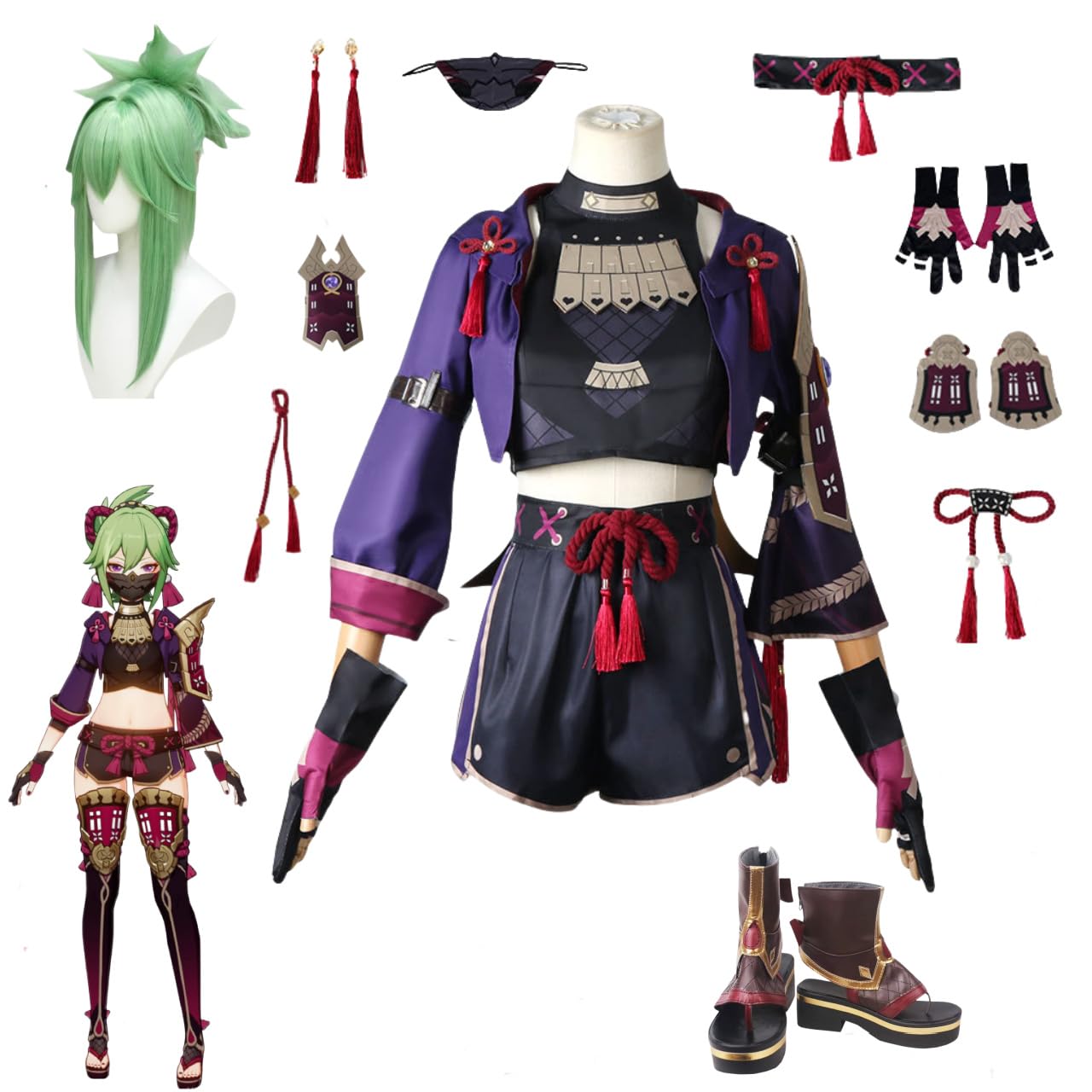 Amazon.co.jp: [MOSATS] 原神 久岐忍 コスプレ衣装 くきしのぶ 蘭生
