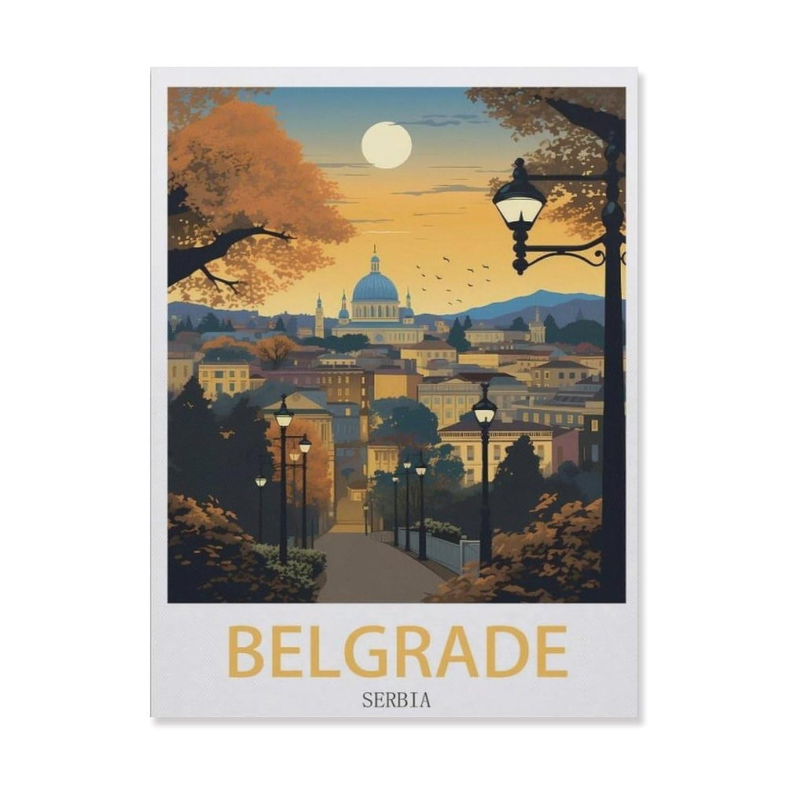 Metal Sign，Belgrade Serbia，Tin Signs New Year Easter Wall Decoration Bar Pub Family Cafe Signs Men Cave Gifts for Friends Family Fun Signs Nice Sign(15x30cm）6x12 inch-EI52