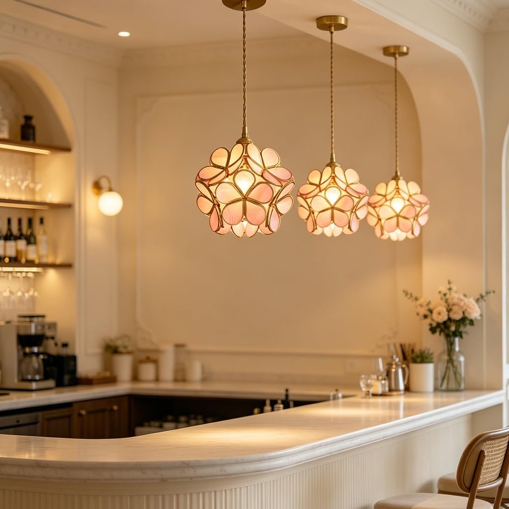 Mały żyrandol wiszący Stylowa lampa wisząca w kształcie kwiatu metalowa z regulacją wysokości szklanym kloszem i oprawką E27 do salonu sypialni kuchni przedpokoju jadalni lub domowego biura