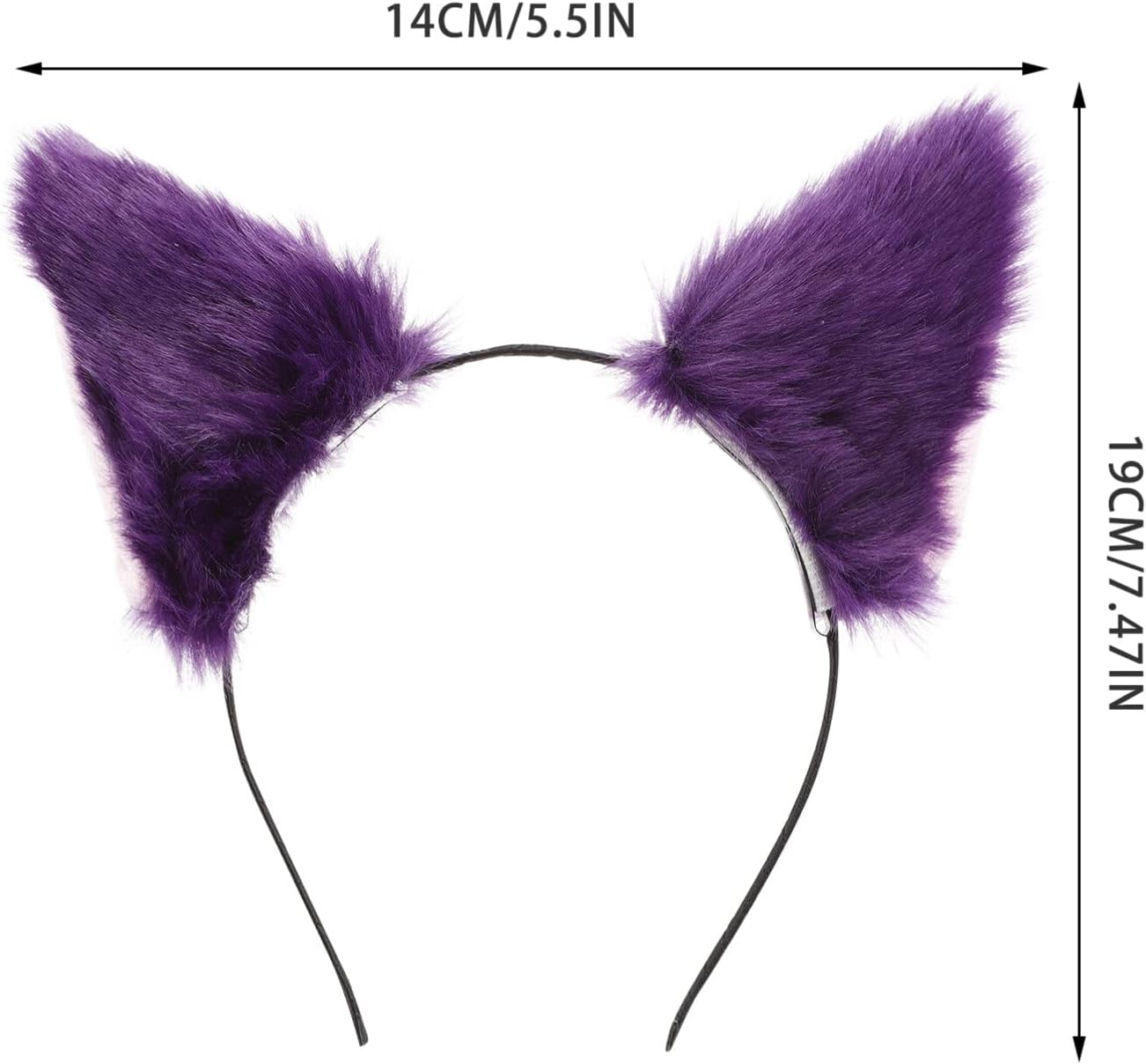 PartyKindom Cat Ears Headband for Womens: Christmas Headband Cosplay Costumes Prop for Girls, Fur Animal Ears Hair Hoops for Animal Cosplay Party, Cute Cat Ears Hair Accessories - Image 7