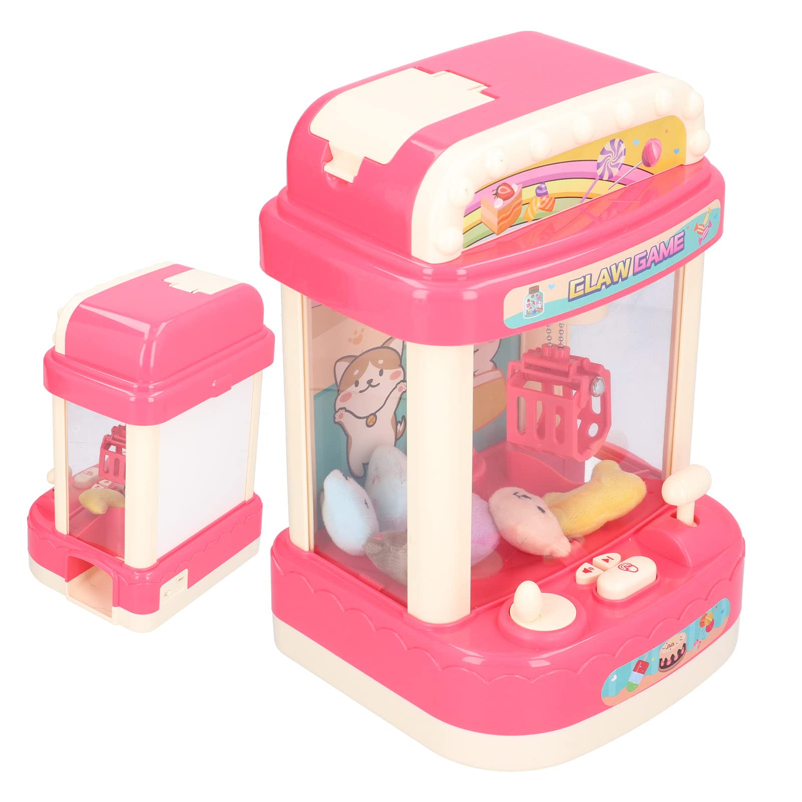 Macchina per Bambole con Artigli per Bambini Divertente Mini Gioco di Presa Giocattolo per Bambini Festa di Compleanno Materiale ABS con Suono e Luce (Mini macchina per bambole rosa