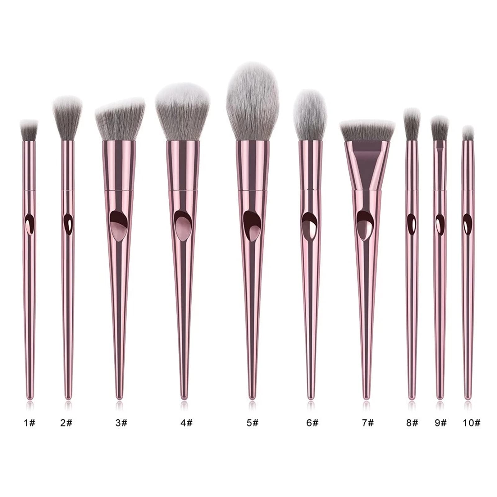 Juego de Brochas de Maquillaje 9 piezas de fundación natural, conjunto cepillos maquillaje profesional alta definición Profesional