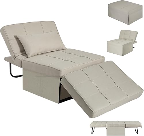 Sofá cama convertible, cama otomana plegable multifunción 4 en 1 con respaldo ajustable, moderna silla extraíble para sala de estar, apartamento,