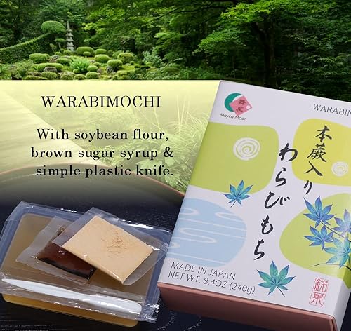 Miniatura 4 de Mayca Moon Warabimochi con harina de soja y jarabe de azúcar morena Wagashi Mochi dulces japoneses