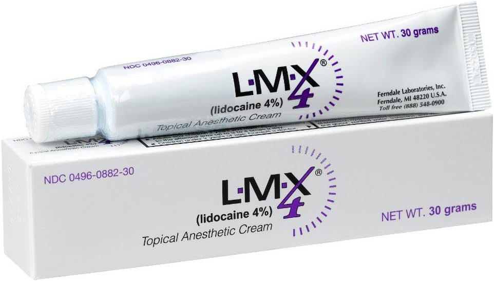 LMX4 Lidocaine Pain Relief Cream, 30g Tube – Topical, Fast Acting, Long Lasting use for Cuts, Scraps, Sunburn, Bites