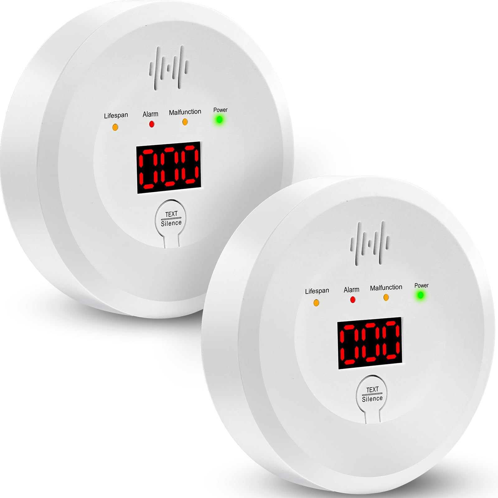 Carbon Monoxide Detector, CO Alarm with LCD Display,CO Detector Monitor with 85 dB Audible Visual Alarm for Home Safety,Replaceable Batteries Powered 2 Pack