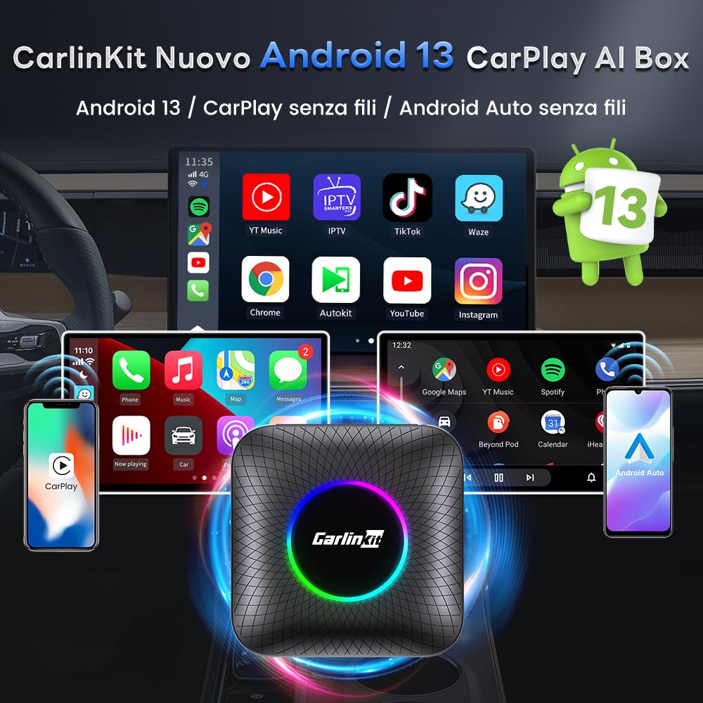 CARLINKIT AIBOX LED Ambient: CarPlay/Android Auto Adapter - Dettaglio