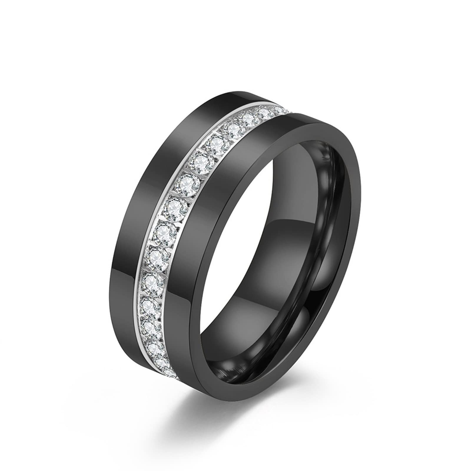 Epinki 2pcs Partner Kette Anhänger Edelstahl, I Love You Herz Paar Halsketten für Sie und Ihn mit Ring Anhänger für Frauen & Männer - Herrenkette 60cm, Damenkette 50cm