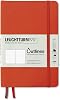 LEUCHTTURM1917 Outlines Notebook Paperback (B6+) Flexcover 89 Number Pages 150 g/m² Nautical Map Paper Dotted Waterproof Signal Orange