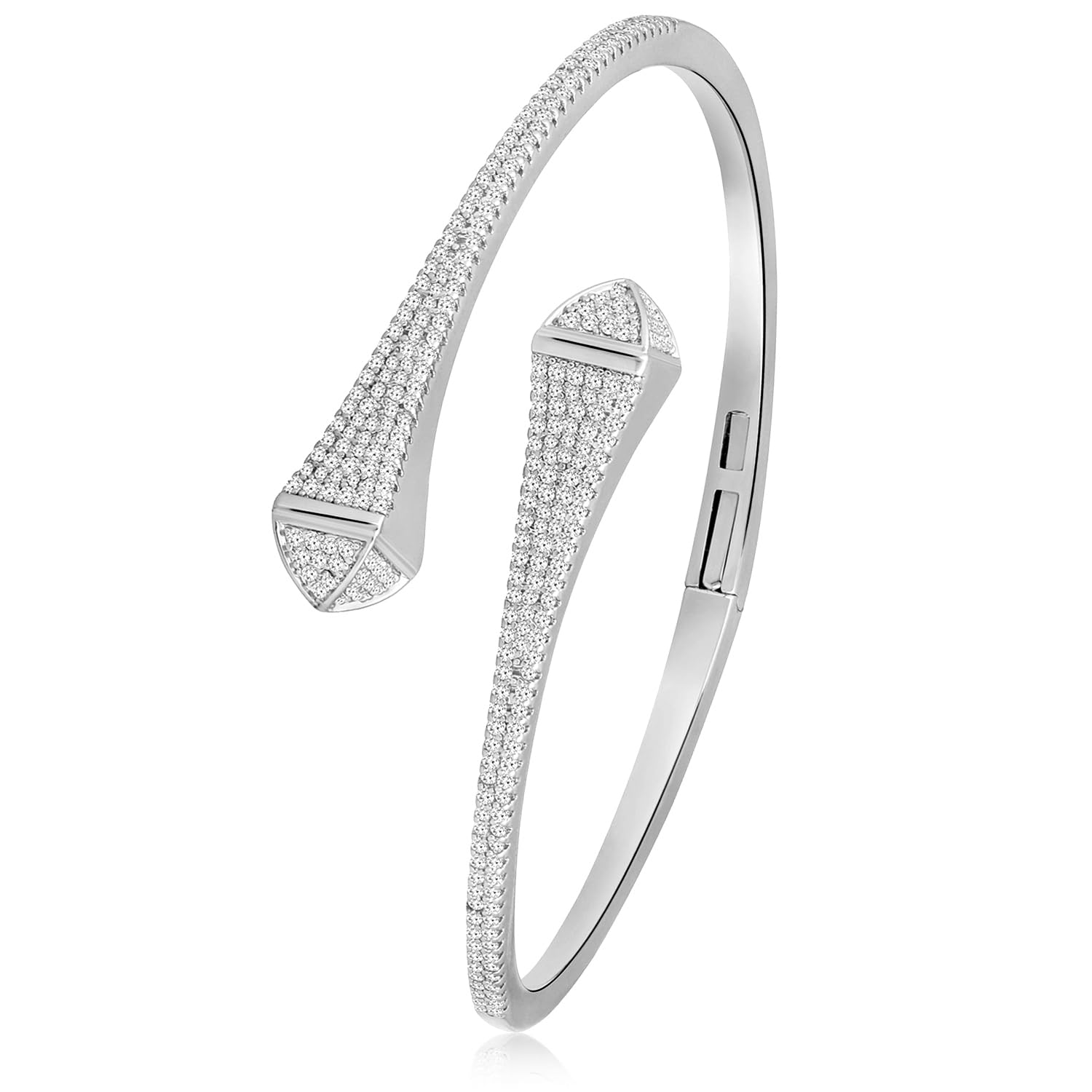 Peora Silver Plated Cubic Zirconia Studded Fancy Kada Bracelet Stylish Contemporary Jewellery for Women & Girls (B0DDKKBX9D) Amazon Price History, Amazon Price Tracker