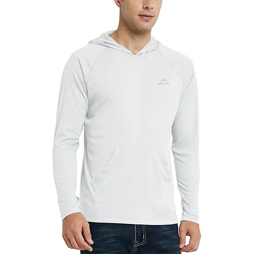 Willit Men's UPF 50+ Sun Protection Hoodie Shirt Long Sleeve SPF Fishing Outdoor UV Shirt Hiking Lightweight