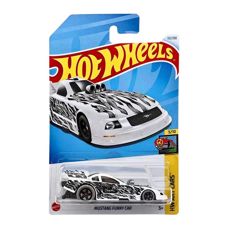 Image of Hot Wheels 1:64 Mustang Funny Car HW Art Cars 3 and Up 112 /250 (White)