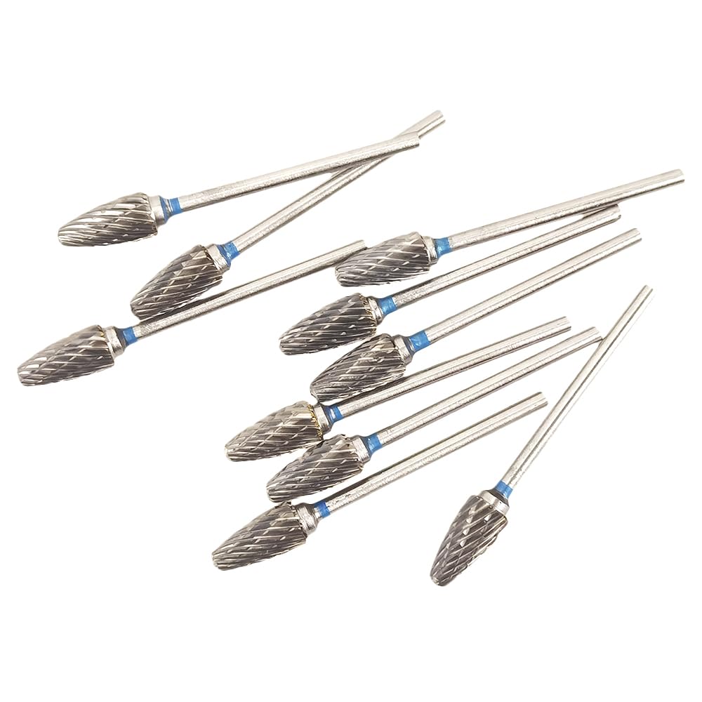 10pcs Cutting Burs Drill Polisher Cutter Tungsten Carbide, 2.35mm HP Shaft Shank Plaster Alloy Acrylic Polishing Cleaning Grinding — Amazon image 4