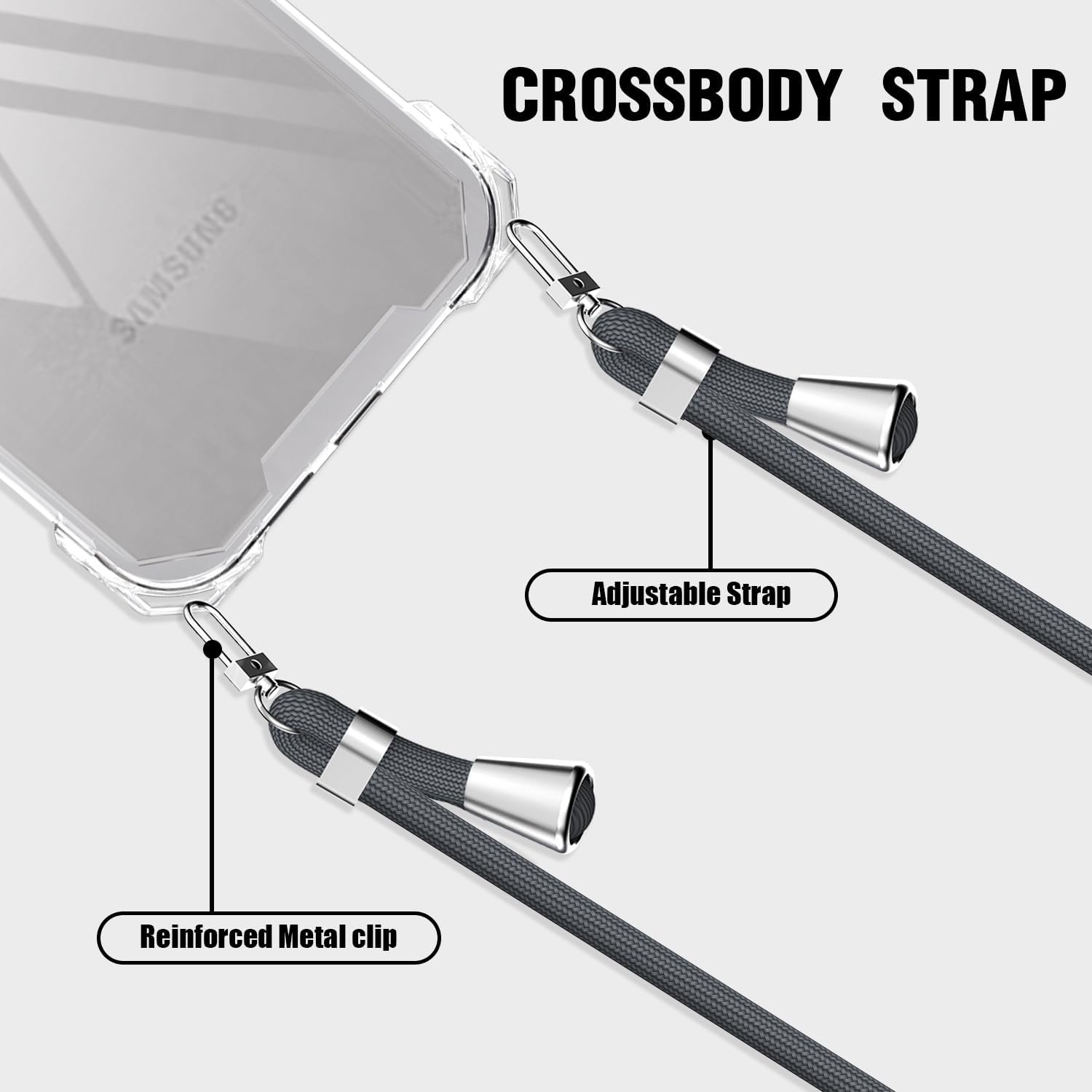 Strap Crossbody Case for Samsung Galaxy S26 Plus Clear Women, Shockproof Neck Shoulder Strap Phone Cover with Adjustable Lanyard Phone Case for Samsung Galaxy S26 Plus Girls