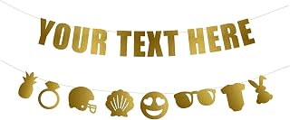 Your Text Here banner - Funny Rude Customize Your Party Banner Signs | Custom Party Banner | Custom Text/Phrase Banner | Make Your Own Banner Sign | StringItBanners (Gold Metallic)