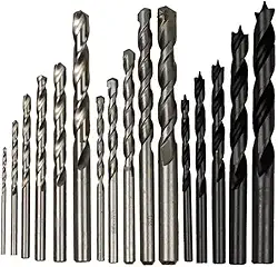 JOGO COM 16 BROCAS DE MADEIRA, METAL, CONCRETO, VIDEA, ACO