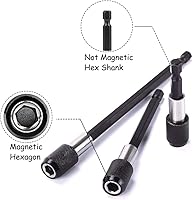 Vista 5 de Saiper - Juego de 3 brocas magnéticas para destornillador de 1/4 de pulgada con vástago hexagonal de 2 pulgadas, 4 pulgadas, 6 pulgadas, cambio