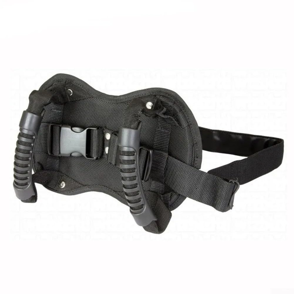 Cinturón antideslizante para moto con asas ajustables de tela Oxford en negro de 125cm