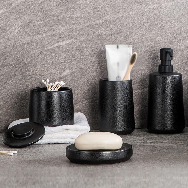 Scrub Set Bathroom Supplies Bathroom Wash Lotion Bottle Mouth Cup Soap Dish Cotton Swab Jar